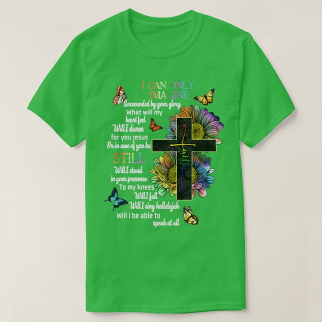 Autism Awareness I Can Only Imagine Jesus Faith  T-Shirt (Design Front)