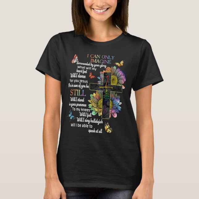 Autism Awareness I Can Only Imagine Jesus Faith T- T-Shirt (Front)