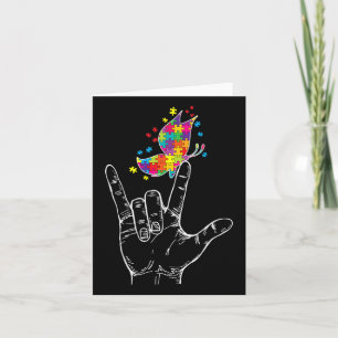 Autism Awareness I Love You Asl Hand Sign Language Card