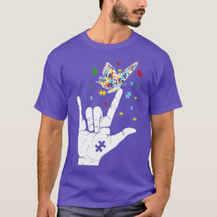 Autism Awareness I Love You Hand Sign Language But T-Shirt
