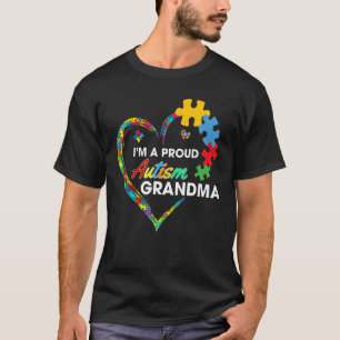Autism Awareness I m A Proud Grandma Love Puzzle T-Shirt