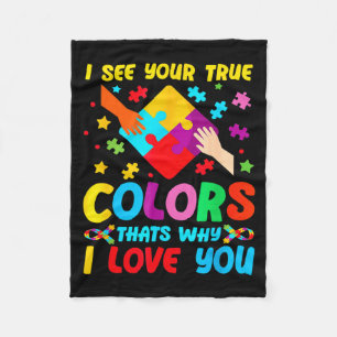 Autism Awareness I See Your True Colors For Toddle Fleece Blanket