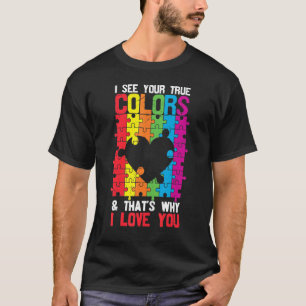 Autism Awareness I See Your True Colours Puzzle Pi T-Shirt