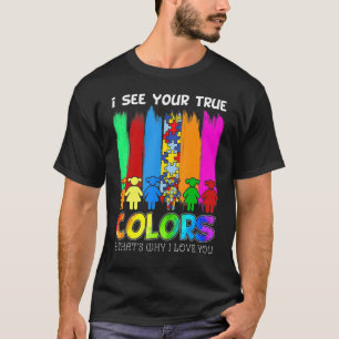 Autism Awareness I See Your True Colours Puzzle Pi T-Shirt