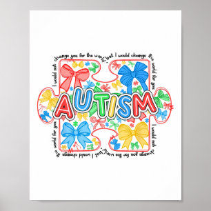 Autism Awareness I Would Not Change You For The Wo Poster