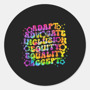 Autism Awareness Inclusion S Teacher Insational Classic Round Sticker