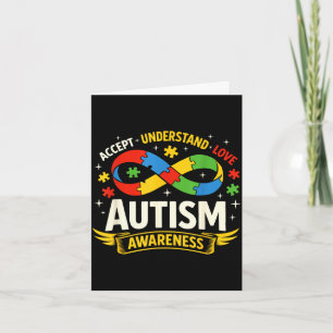 Autism awareness infinity puzzle accept understand card