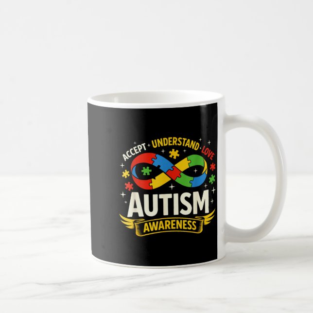 Autism awareness infinity puzzle accept understand coffee mug (Right)