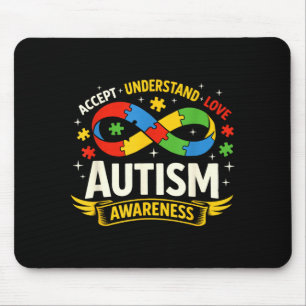 Autism awareness infinity puzzle accept understand mouse pad