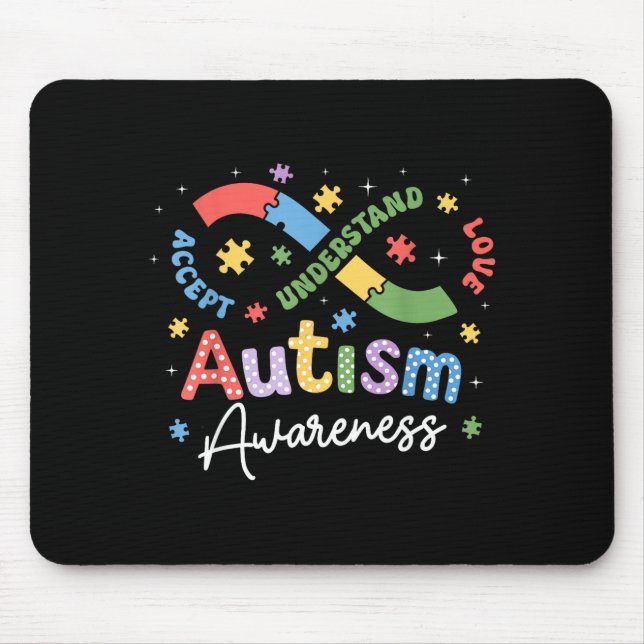 Autism Awareness Infinity Symbol Accept Understand Mouse Pad (Front)