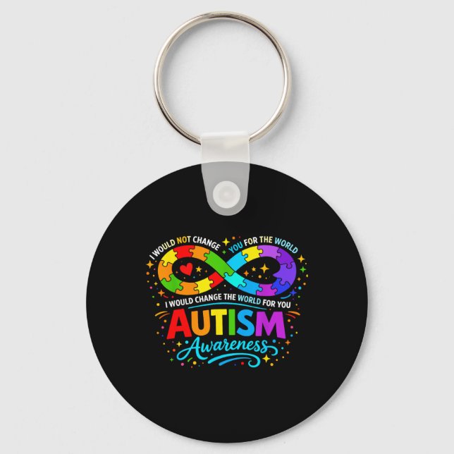 Autism Awareness Infinity Symbol Puzzle Key Ring (Front)