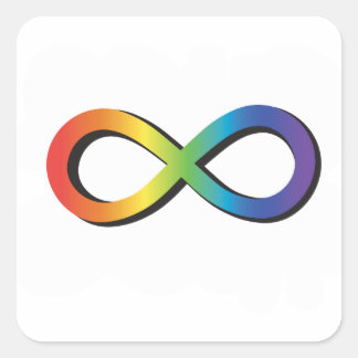 Autism Awareness Infinity Symbol Square Sticker