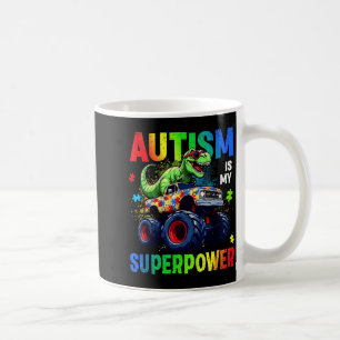 Autism Awareness is Superpower Truck Trex Dinosaur Coffee Mug