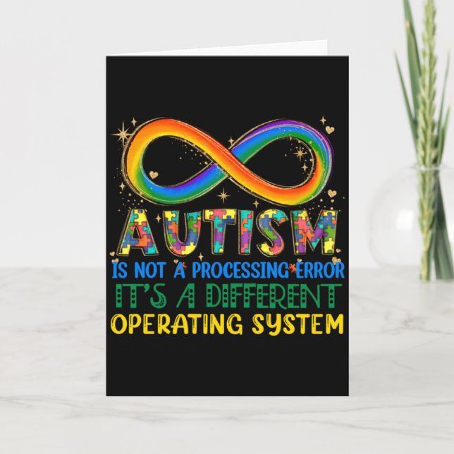 Autism Awareness It S A Different Operating System Card (Front)