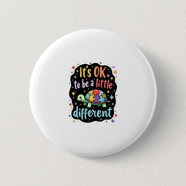 Autism Awareness It's Ok To Be A Little Different  6 Cm Round Badge (Front)
