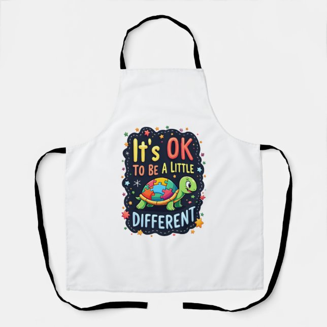 Autism Awareness It's Ok To Be A Little Different  Apron (Front)