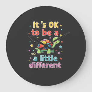 Autism Awareness It's Ok To Be A Little Different Large Clock