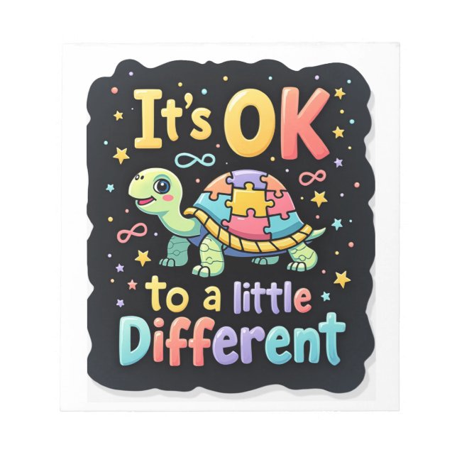 Autism Awareness It's Ok To Be A Little Different  Notepad (Front)