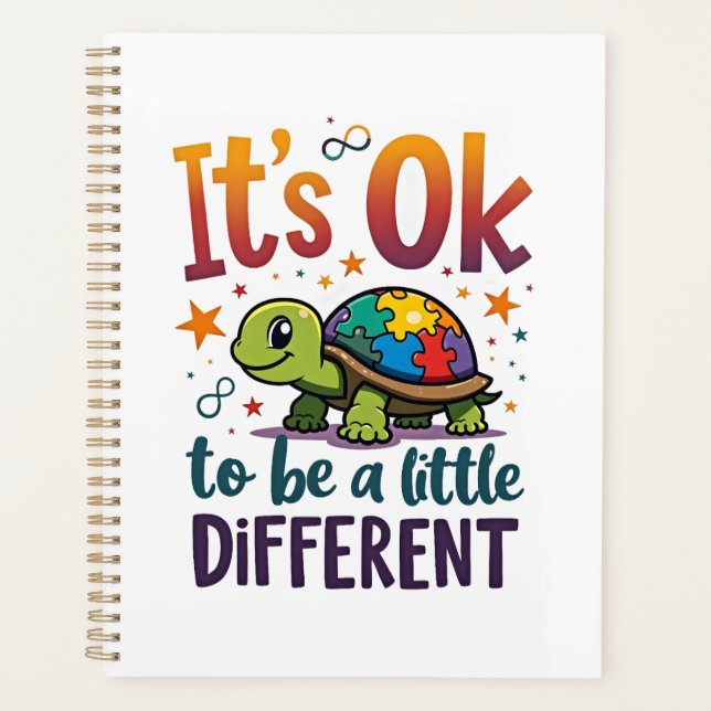 Autism Awareness It's Ok To Be A Little Different  Planner (Front)