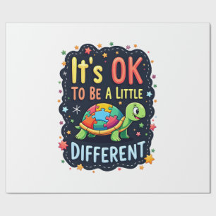 Autism Awareness It's Ok To Be A Little Different  Wrapping Paper