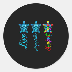 Autism Awareness Its Ok To Be Autism Different Tur Classic Round Sticker