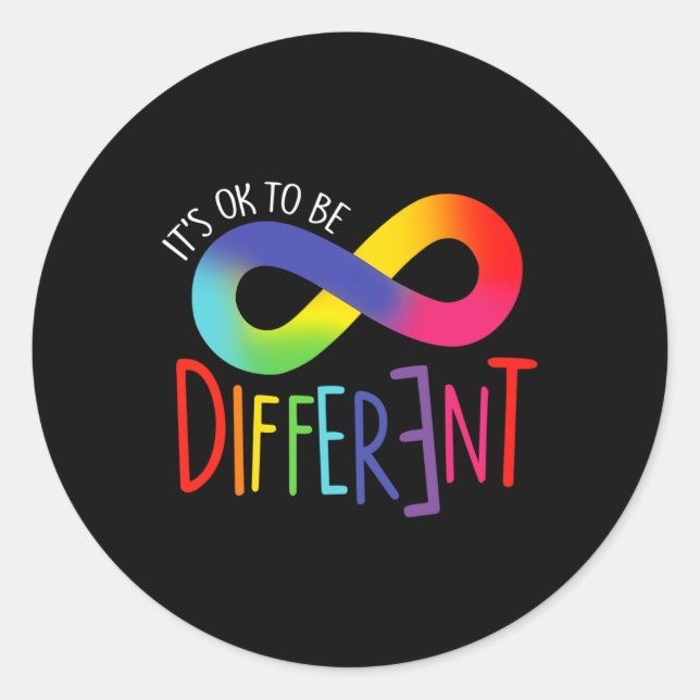 Autism Awareness Its Ok To Be Different Acceptance Classic Round Sticker (Front)