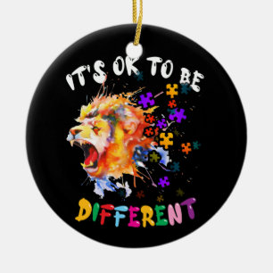 Autism Awareness It's OK to be different Colourful Ceramic Ornament
