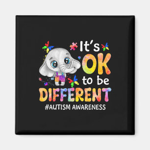 Autism Awareness It's Ok To Be Different Elephant Magnet