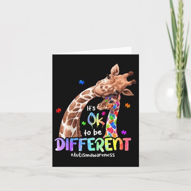 Autism Awareness Its Ok To Be Different Giraffe Wo Card (Front)