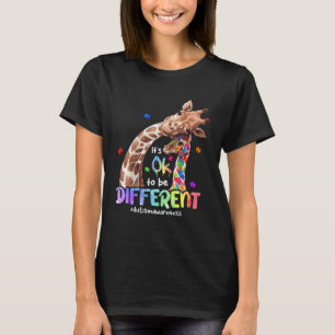 Autism Awareness Its Ok To Be Different Giraffe Wo T-Shirt