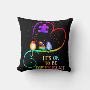 Autism Awareness It's OK To Be Different Love Puzz Cushion