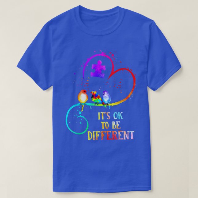 Autism Awareness Its OK To Be Different Love Puzzl T-Shirt (Design Front)