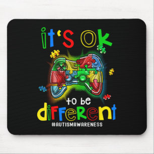 Autism Awareness Its Ok To Be Different Video Game Mouse Pad