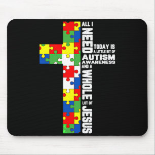Autism Awareness Jesus Cross Puzzle Cool Christian Mouse Pad