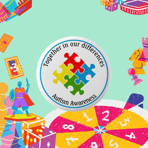 Autism Awareness Jigsaw Puzzle Button