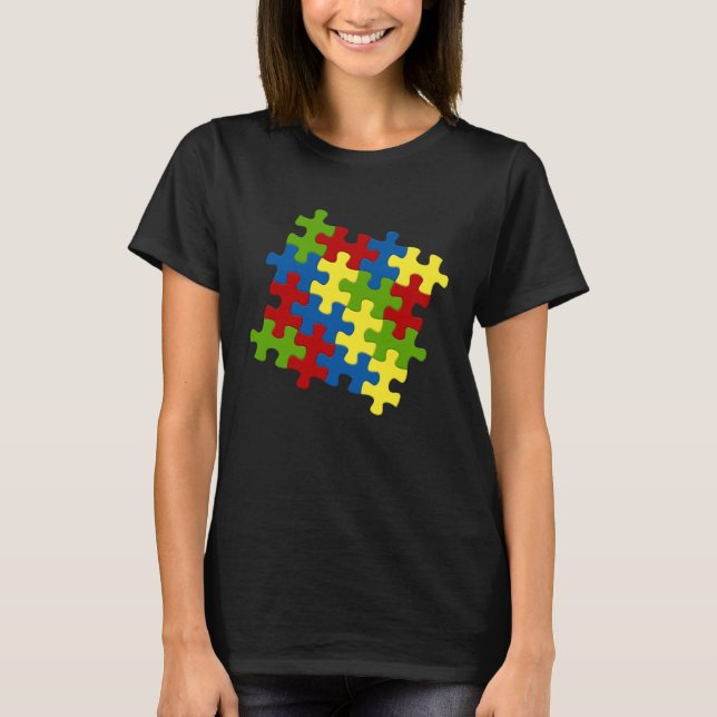 Autism Awareness Jigsaw Puzzle Pieces Case 2 T-Shirt (Front)