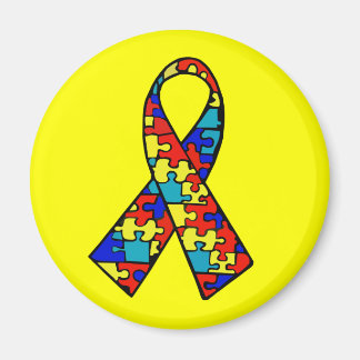 Autism Awareness Jigsaw Puzzle Ribbon Products Magnet