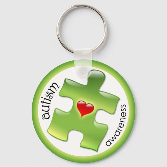 Autism Awareness Keychain - Green (Front)