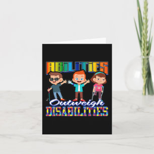 Autism Awareness Kids Abilities Outweigh Disabilit Card