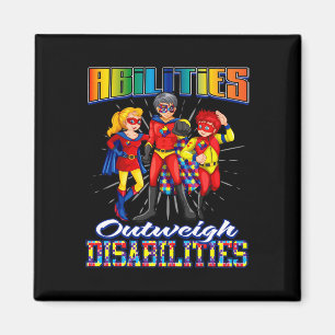 Autism Awareness Kids Abilities Outweigh Disabilit Magnet