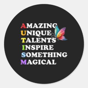 Autism Awareness Kids Adults Men Women Boys Girls Classic Round Sticker