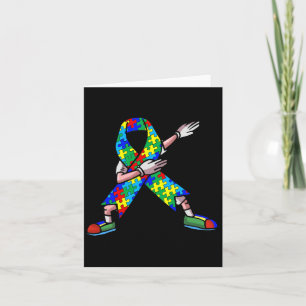 Autism Awareness Kids Dabbing Puzzle Piece Love Da Card