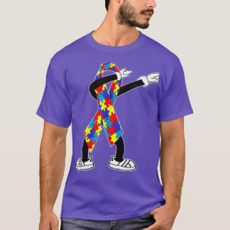 Autism Awareness Kids Dabbing Puzzle Piece Love Da T-Shirt