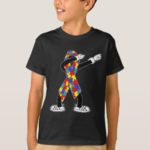 Autism Awareness Kids Dabbing Puzzle Piece Love Da T-Shirt