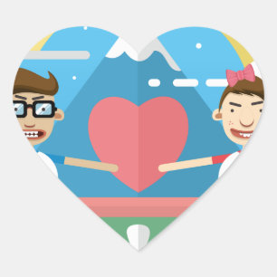 autism awareness kids heart sticker