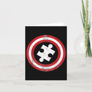 Autism Awareness Kids Men Puzzle Superhero Captain Card