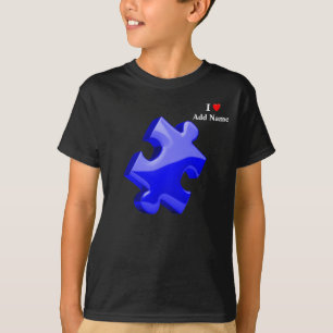 Autism Awareness Kids Shirt Blue Puzzle Customise