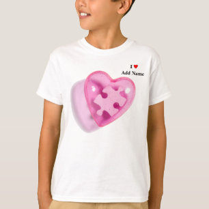 Autism Awareness Kids Shirt Pink Heart Customise