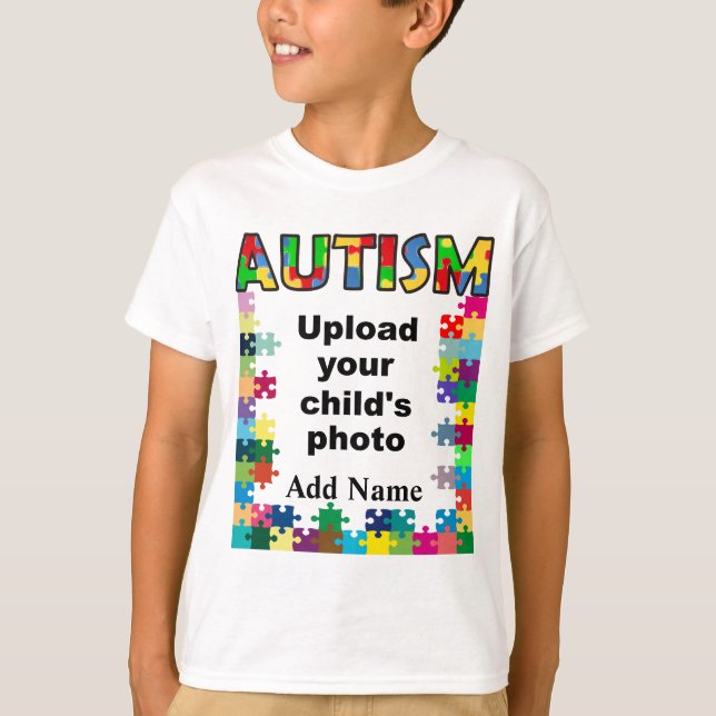 Autism Awareness Kids Shirt Puzzle Frame Customise (Front)