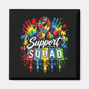 Autism Awareness Kids Support Squad Family Ice Magnet